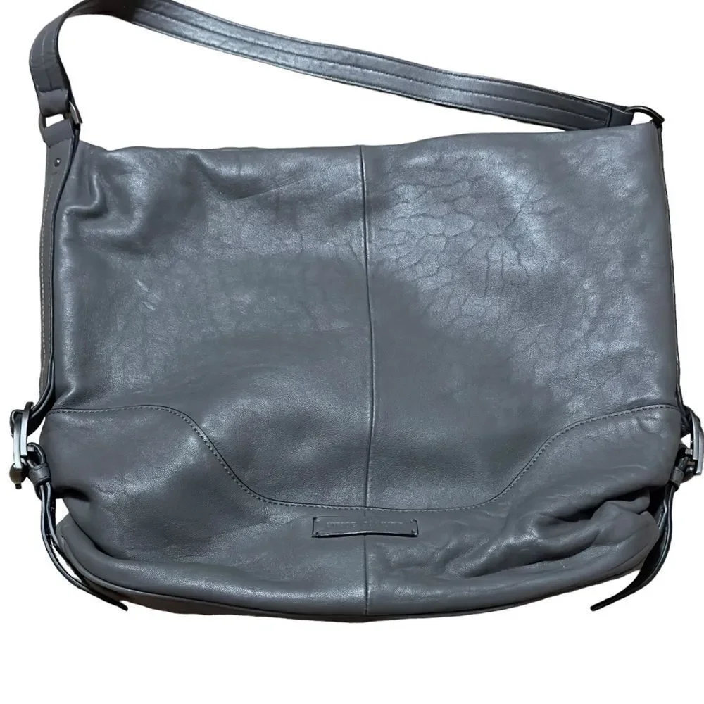 Vince Camuto Genuine Leather Grey Hobo Bag